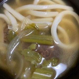 鶏もも肉と白菜入りの温うどん